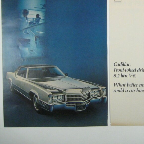 1970 Cadillac V8 Luxury Car Advertisement 1960s Vintage Print Ad 2 Pages READ - Picture 2 of 2